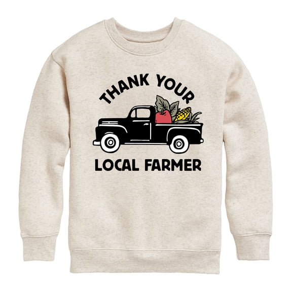 Instant Message - Thank Your Local Farmer - Toddler & Youth Crewneck Fleece Sweatshirt