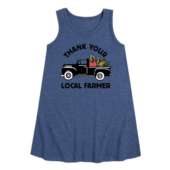 Instant Message - Thank Your Local Farmer - Toddler & Youth Girls A-line Dress