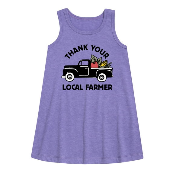 Instant Message - Thank Your Local Farmer - Toddler & Youth Girls A-line Dress