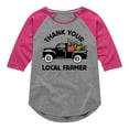 thumbnail image 1 of Instant Message - Thank Your Local Farmer - Toddler & Youth Girls Raglan Graphic T-Shirt, 1 of 6