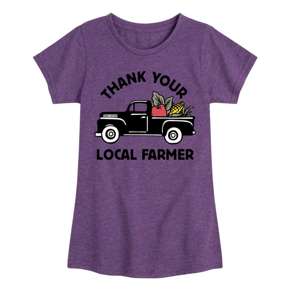 Instant Message - Thank Your Local Farmer - Toddler & Youth Girls Short Sleeve Graphic T-Shirt