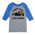 thumbnail image 1 of Instant Message - Thank Your Local Farmer - Toddler & Youth Raglan Graphic T-Shirt, 1 of 5