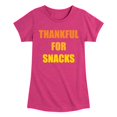 thumbnail image 1 of Instant Message - Thankful For Snacks - Girls Short Sleeve T-Shirt, 1 of 5