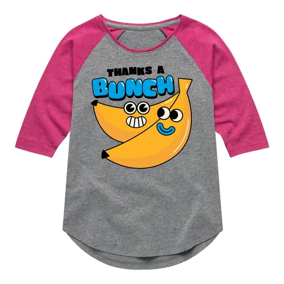 Instant Message - Thanks A Bunch - Toddler And Youth Girls Raglan Graphic T-Shirt