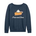 thumbnail image 1 of Instant Message - Thanksgiving - Piece of Pie & Love - Women's Lightweight French Terry Long Sleeve Shirt, 1 of 6