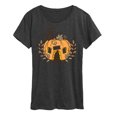 thumbnail image 1 of Instant Message - Thanksgiving - Pumpkin Cottage - Women's Short Sleeve Graphic T-Shirt, 1 of 6