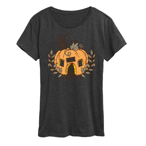 Instant Message - Thanksgiving - Pumpkin Cottage - Women's Short Sleeve Graphic T-Shirt