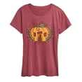 thumbnail image 1 of Instant Message - Thanksgiving - Pumpkin Cottage - Women's Short Sleeve Graphic T-Shirt, 1 of 6