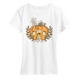 thumbnail image 1 of Instant Message - Thanksgiving - Pumpkin Cottage - Women's Short Sleeve Graphic T-Shirt, 1 of 6