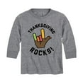 thumbnail image 1 of Instant Message - Thanksgiving Rocks - Youth Long Sleeve Tee, 1 of 5
