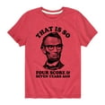 thumbnail image 1 of Instant Message - That Is So Four Score - Youth Short Sleeve Tee, 1 of 5