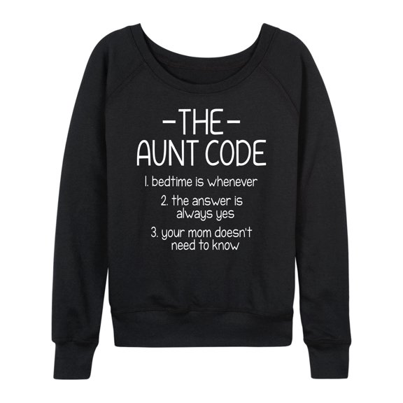 Instant Message - The Aunt Code - Women's Lightweight French Terry Long Sleeve Shirt