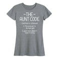 thumbnail image 1 of Instant Message - The Aunt Code - Women's Short Sleeve Graphic T-Shirt, 1 of 6