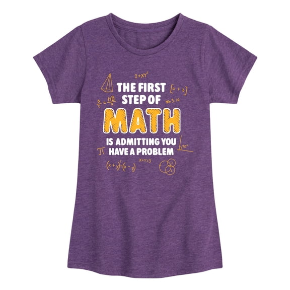 Instant Message - The First Step Of Math - Youth Girls Short Sleeve T-Shirt