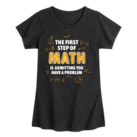 Instant Message - The First Step Of Math - Youth Girls Short Sleeve T-Shirt