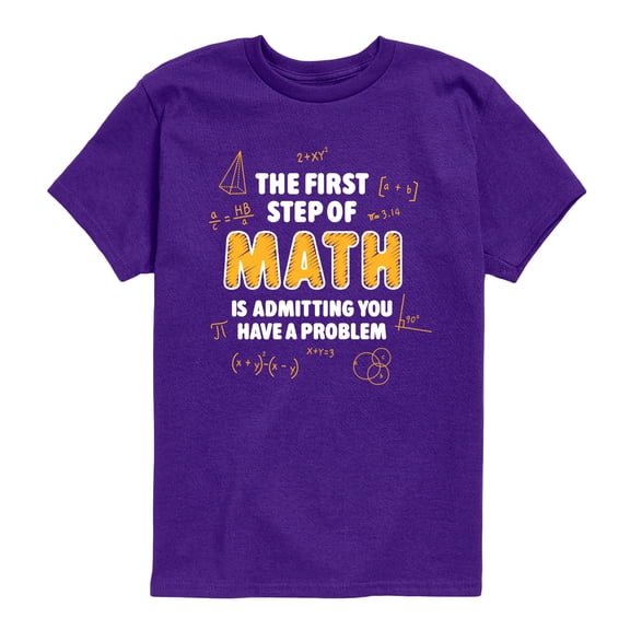 Instant Message - The First Step Of Math - Youth Short Sleeve Graphic T-Shirt