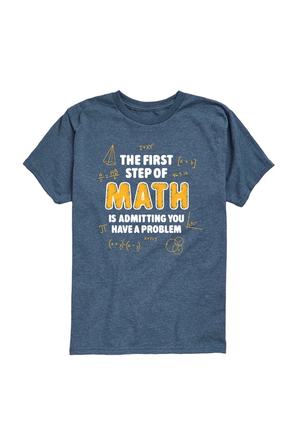 - The First Step Of Math - Youth Short Sleeve Graphic T-Shirt