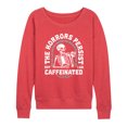 thumbnail image 1 of Instant Message - The Horrors Persist But I'm Caffeinated - Women's Lightweight Terry Pullover, 1 of 1