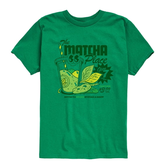 Instant Message - The Matcha Place - Youth Boys Short Sleeve Graphic T-Shirt