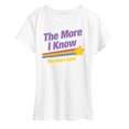 thumbnail image 1 of Instant Message - The More I Know - Women's Short Sleeve Graphic T-Shirt, 1 of 6