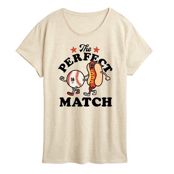 Instant Message - The Perfect Match Baseball - Women's Short Sleeve Graphic T-Shirt
