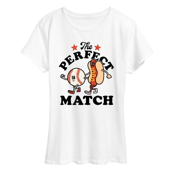 Instant Message - The Perfect Match Baseball - Women's Short Sleeve Graphic T-Shirt