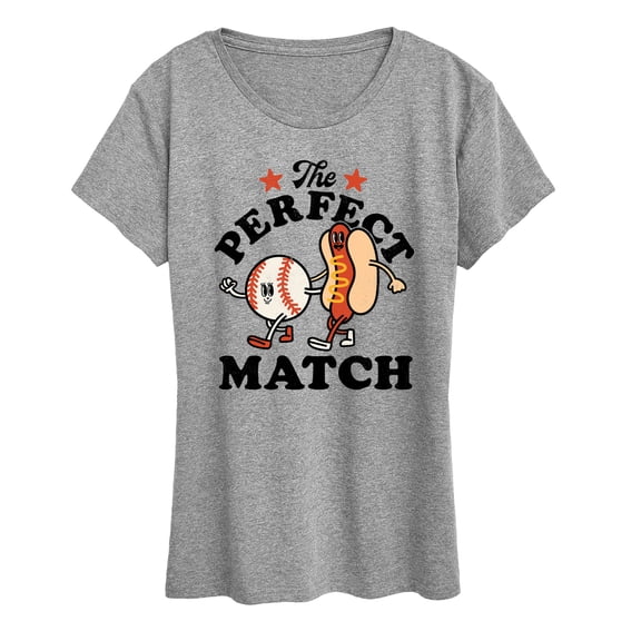 Instant Message - The Perfect Match Baseball - Women's Short Sleeve Graphic T-Shirt