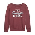 thumbnail image 1 of Instant Message - The Snuggle Is Real - Women's Lightweight French Terry Long Sleeve Shirt, 1 of 6