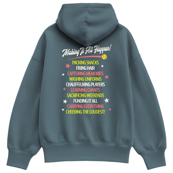 Instant Message - The Softball Mom Tour Oversized Fleece Hoodie Sweatshirt