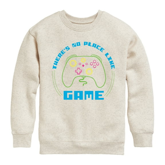 Instant Message - There's No Place Like A Game - Toddler & Youth Crewneck Fleece Sweatshirt