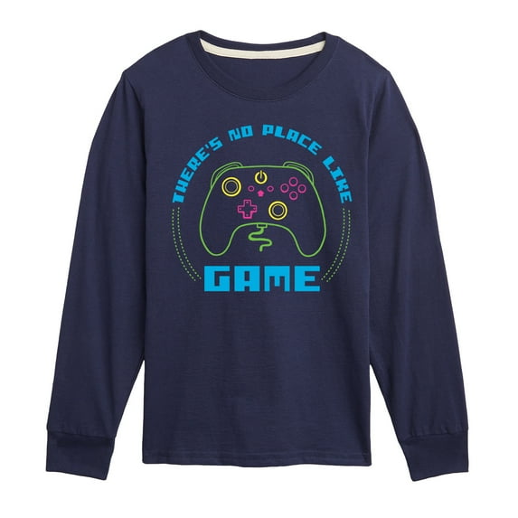 Instant Message - There's No Place Like A Game - Toddler & Youth Long Sleeve Graphic T-Shirt