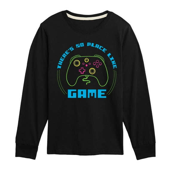 Instant Message - There's No Place Like A Game - Toddler & Youth Long Sleeve Graphic T-Shirt