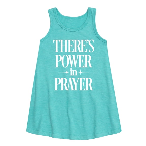 Instant Message - Theres Power In Prayer - Toddler And Youth Girls Short Sleeve Aline Dress