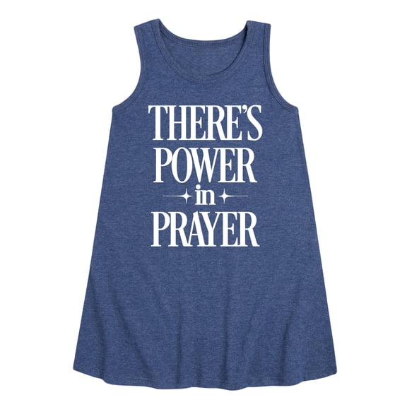 Instant Message - Theres Power In Prayer - Toddler And Youth Girls Short Sleeve Aline Dress