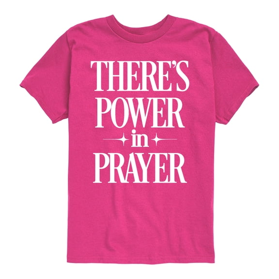 Instant Message - Theres Power In Prayer - Youth Short Sleeve Graphic T-Shirt