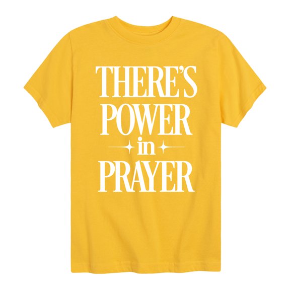 Instant Message - Theres Power In Prayer - Youth Short Sleeve Graphic T-Shirt