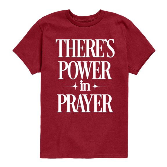 Instant Message - Theres Power In Prayer - Youth Short Sleeve Graphic T-Shirt