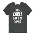 thumbnail image 1 of Instant Message - These Curls Can't Be Tamed  - Toddler And Youth Short Sleeve T-Shirt, 1 of 6