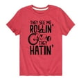 thumbnail image 1 of Instant Message - They See Me Rollin, Big Wheel  - Toddler And Youth Short Sleeve Graphic T-Shirt, 1 of 5