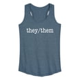 thumbnail image 1 of Instant Message - They Them Pronouns - Women's Racerback Graphic Tank, 1 of 6