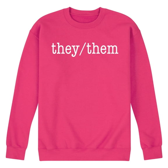 Instant Message - They Them Pronouns - Men's Crew Neck Fleece Pullover