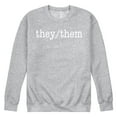 thumbnail image 1 of Instant Message - They Them Pronouns - Men's Crew Neck Fleece Pullover, 1 of 6