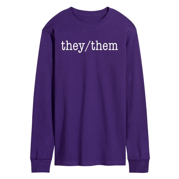 Instant Message - They Them Pronouns - Men's Long Sleeve Graphic T-Shirt