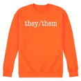 thumbnail image 1 of Instant Message - They Them Pronouns - Mens Crew Fleece, 1 of 7