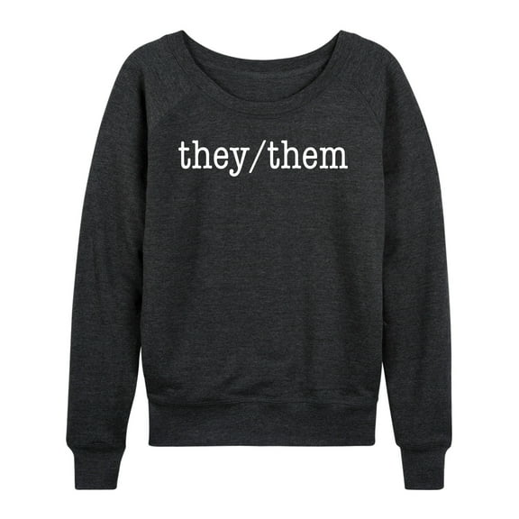 Instant Message - They Them Pronouns - Women's Lightweight French Terry Long Sleeve Shirt