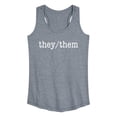 thumbnail image 1 of Instant Message - They Them Pronouns - Women's Racerback Graphic Tank, 1 of 5