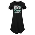 thumbnail image 1 of Instant Message - Thick Thighs And Lucky Vibes - Women's Any Way Dress, 1 of 7