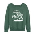 thumbnail image 1 of Instant Message - Thick Thighs Beach Vibes - Women's Lightweight French Terry Long Sleeve Shirt, 1 of 6