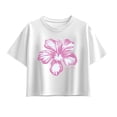 thumbnail image 1 of Instant Message - Think Happy Hibiscus - Youth Girls Boxy T-Shirt, 1 of 5