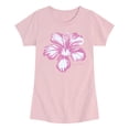 thumbnail image 1 of Instant Message - Think Happy Hibiscus Fitted Short Sleeve Graphic T-Shirt, 1 of 5